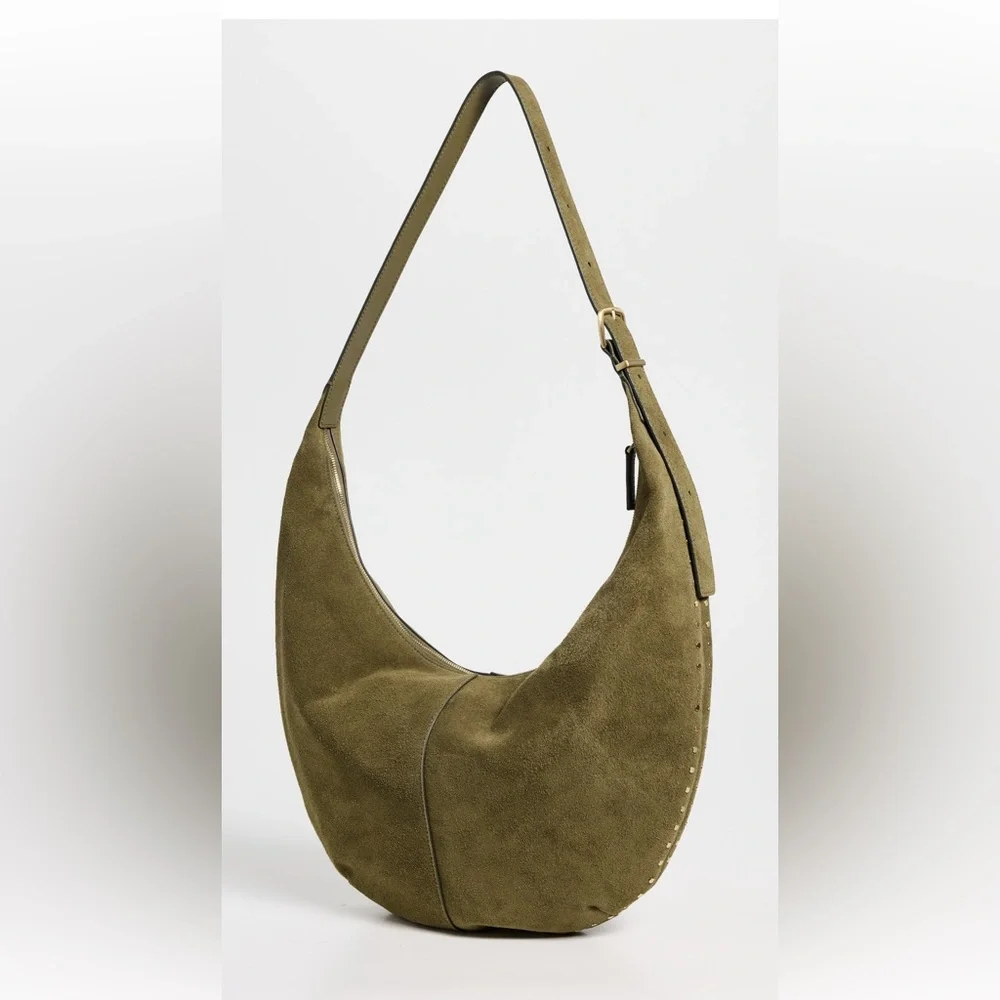 Madewell Suede Essentials Slouch Hobo Bag in Aged Olive - Picture 2 of 12